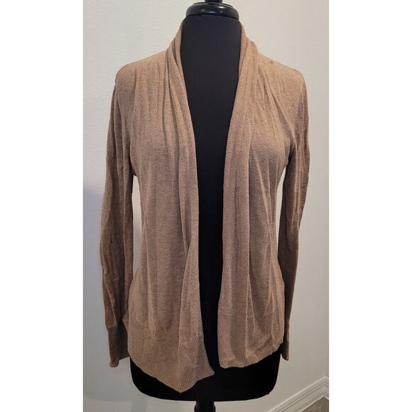 Old Navy Soft Camel Open Front Long Cardigan Sweater Size S GUC - Picture 2 of 11